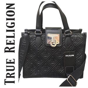 True Religion Horseshoe Embossed Quilted Crossbody Bag